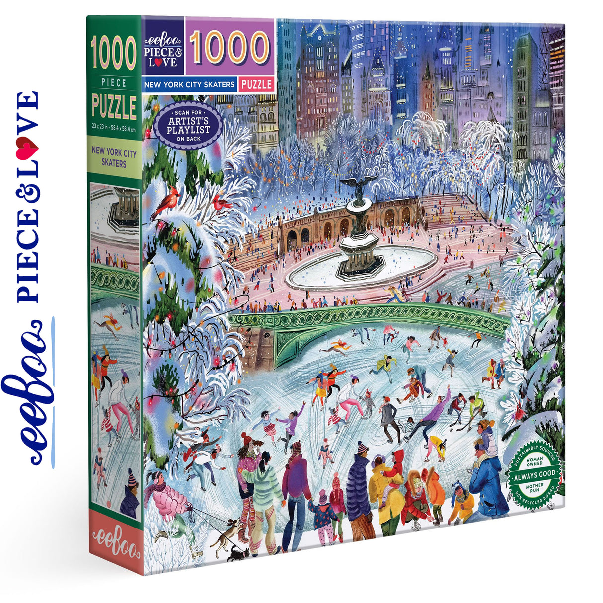 New York City Ice Skaters 1000 pc Puzzle | eeBoo | PZT743