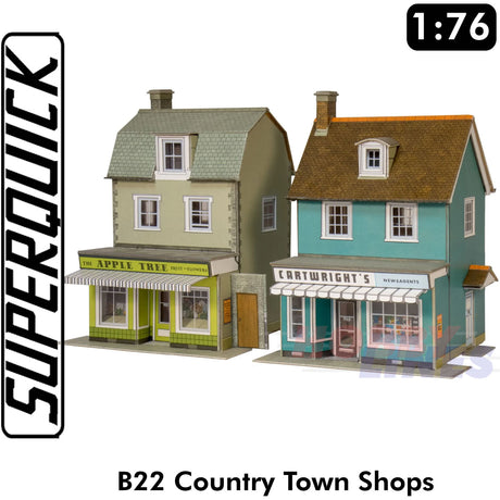 COUNTRY TOWN SHOPS x  2 B22 SuperQuick 1:72 OO HO Railways Building Series B