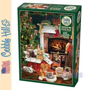 Christmas Kittens COBBLE HILL 1000pc jigsaw puzzle 40216