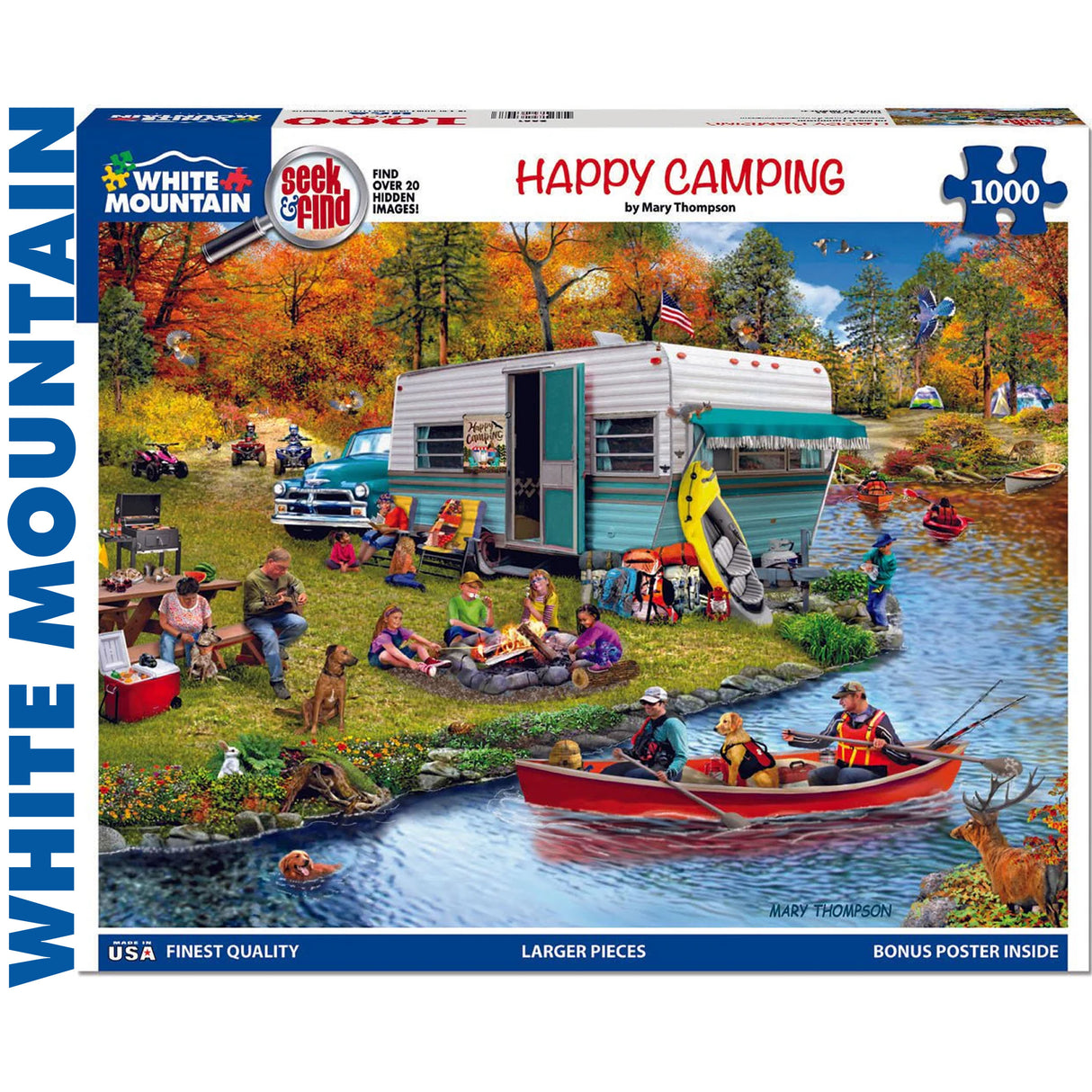 Happy Camping - Seek and Find - 1000pc Puzzle | White Mountain | 2001pz