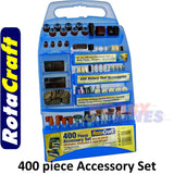 Rotary Tool ACCESSORY SET 400pc in portable display case ROTACRAFT RC9400