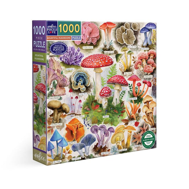 Bountiful Mushrooms 1000pc Puzzle | eeBoo | PZT501
