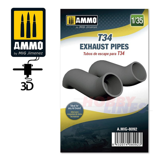 T34 Exhaust Pipes | Ammo by Mig Jimenez | MIG8092