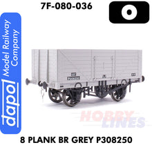 Load image into Gallery viewer, 8 Plank Wagon BR Grey P308250 1:43 O gauge Dapol 7F-080-036
