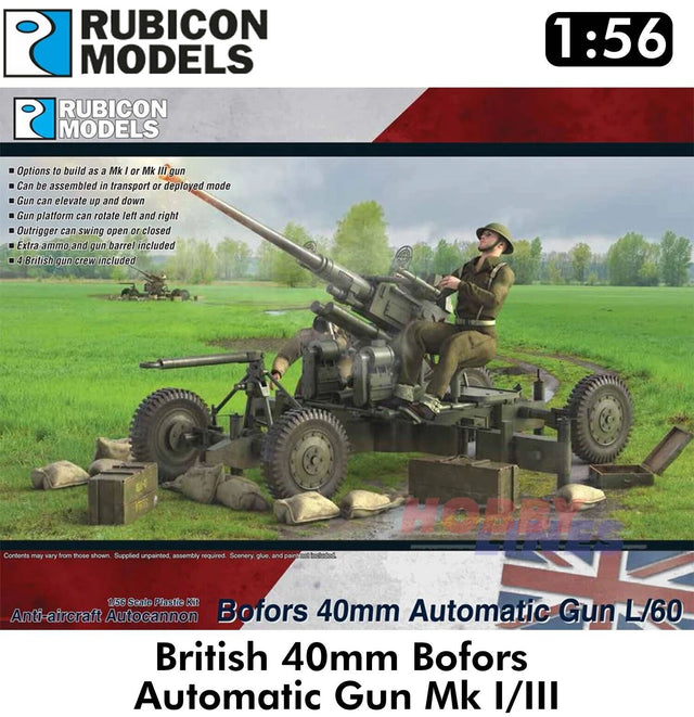 British 40mm Bofors Automatic Gun Mk I/III | Rubicon Model | 280123