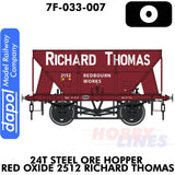 24T Steel Hopper Red Oxide - 2512 Richard Thomas | Dapol | 7F-033-007
