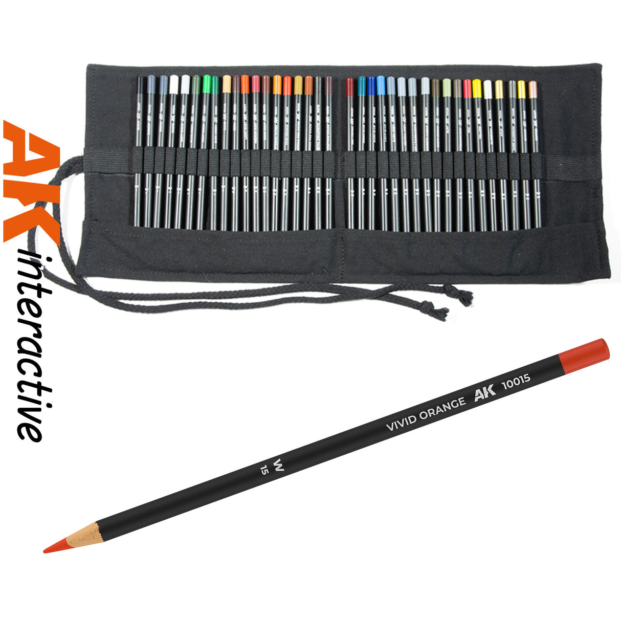 Weathering Pencils x 37 in Cloth Case - Full Range | AK interactive | AK10048
