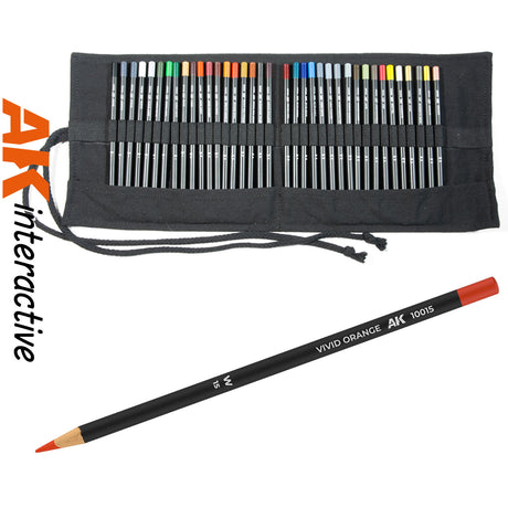Weathering Pencils x 37 in Cloth Case - Full Range | AK interactive | AK10048