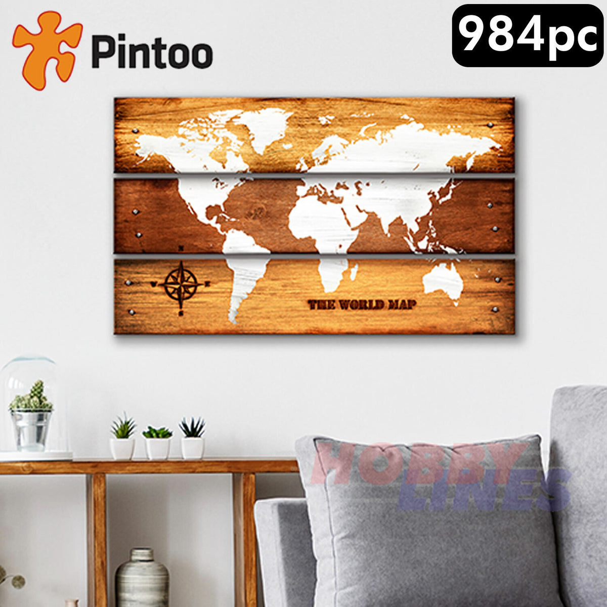 Showpiece Puzzle - Vintage Style Canvas Set - 23" x 14" 984pc | Pintoo | HN1063