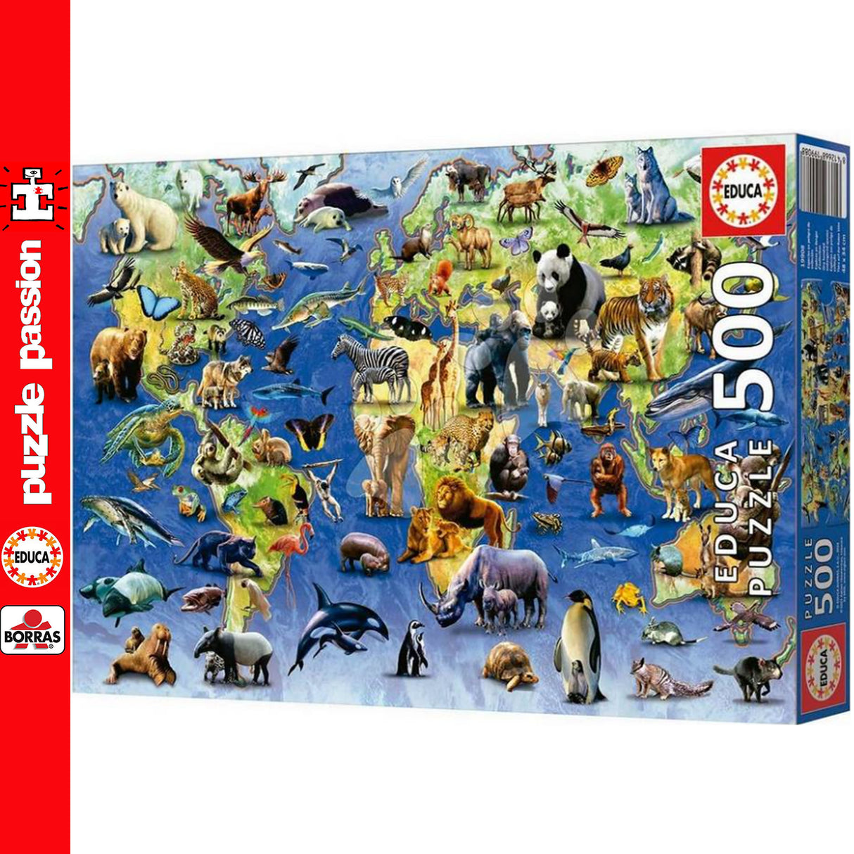 Educa ONE HUNDRED ENDANGERED SPECIES 500pc Super Deluxe Jigsaw Puzzle 19908