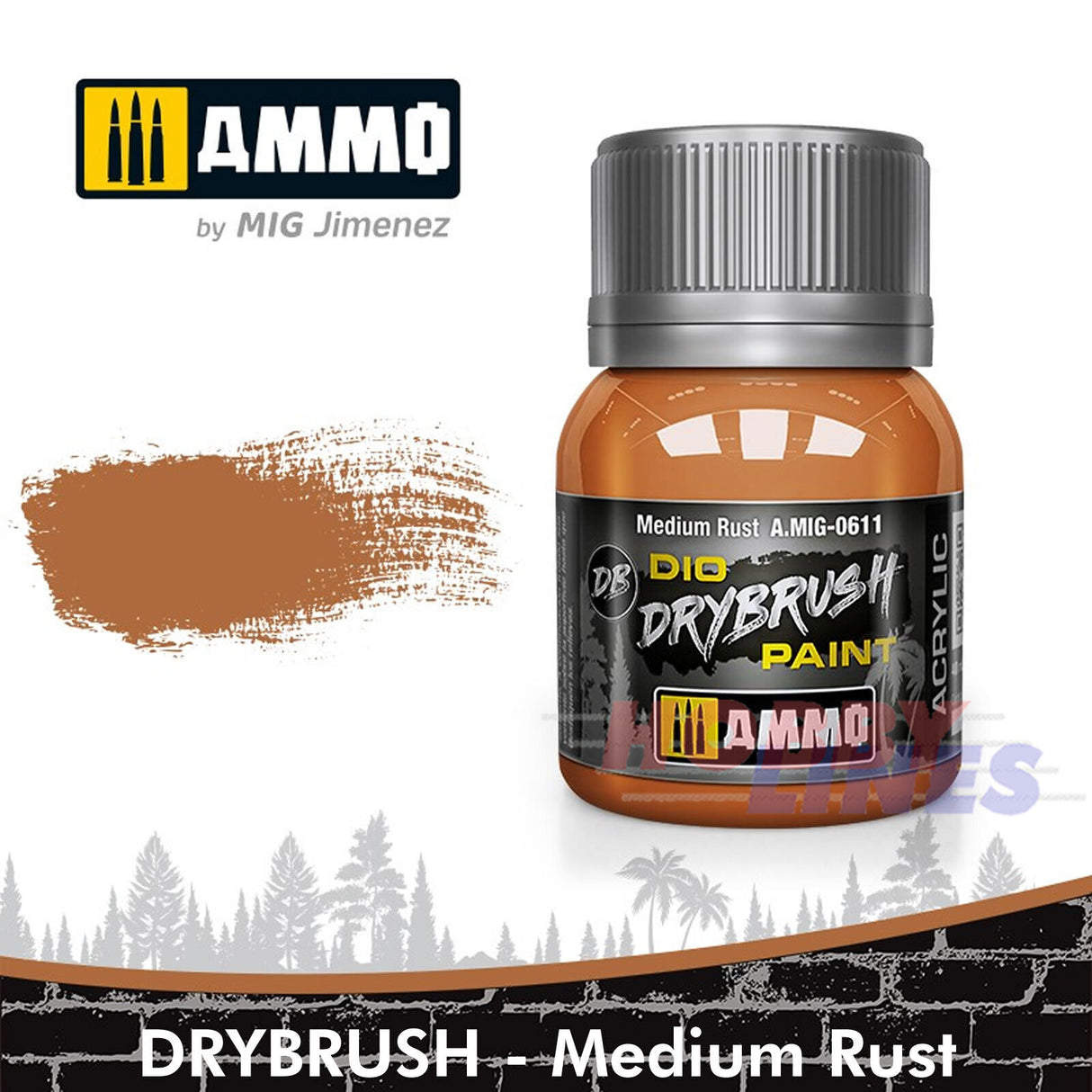 Ammo DIO DRYBRUSH PAINT 40ml Full Range Colours Acrylic Mig Jimenez