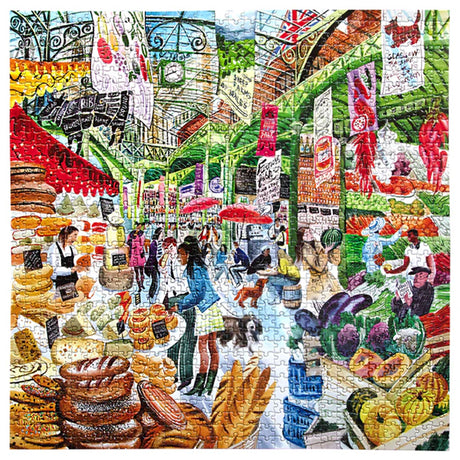 eeBoo LONDON MARKET 1000 pc Square Jigsaw Puzzle Super Deluxe PZTLNM