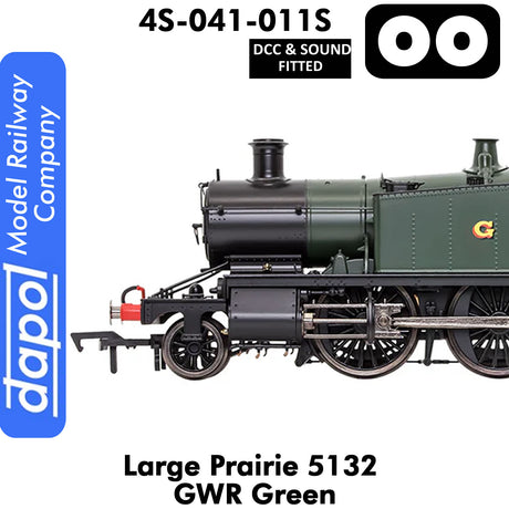 LARGE PRAIRIE 5132 GWR Green DCC & Sound Fitted Steam Locomotive |  Dapol | 4S-041-011S