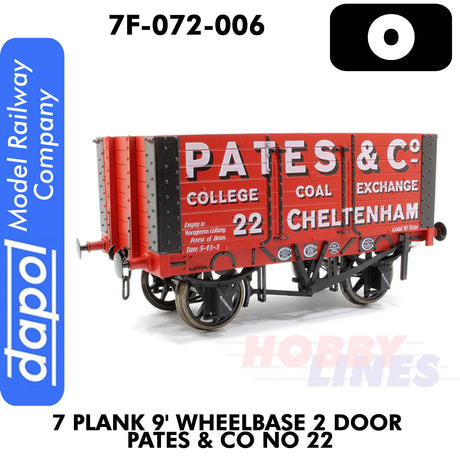 7 Plank 9' Wheelbase 2 Door Pates & Co No 22 Wagon | Dapol | 7F-064-006