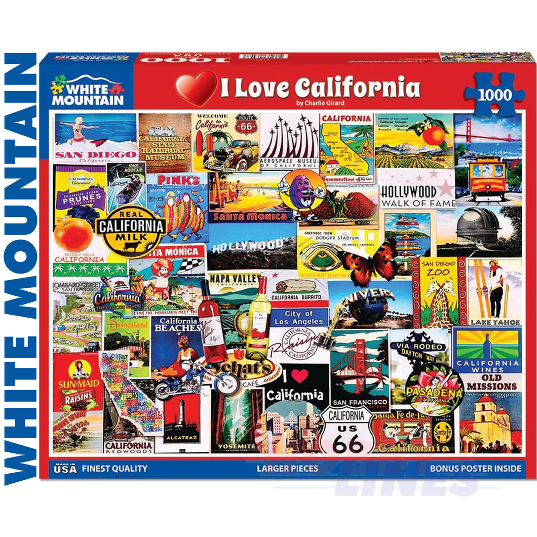 I LOVE CALIFORNIA 1000 Piece Jigsaw Puzzle