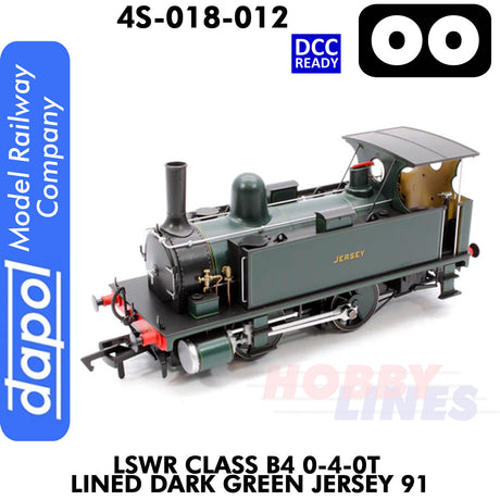 LSWR Class B4 0-4-0T Lined Dark Green Jersey 91 - DCC Ready | Dapol | 4S-0018-012