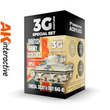 3G Special Set - British Army Colours - Tunisia, Sicily and Italy 1943-45 - 3 x 17ml Acrylic Paint  | AK interactive | AK11677