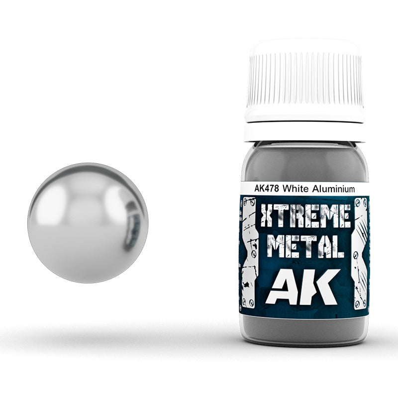 Xtreme Metal - White Aluminium - Acrylic Paint 30ml | Ak interactive | AK478
