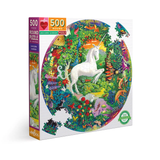 *DAMAGED BOX* Unicorn Garden - 500pc Round Puzzle | eeBoo | PZFUNG