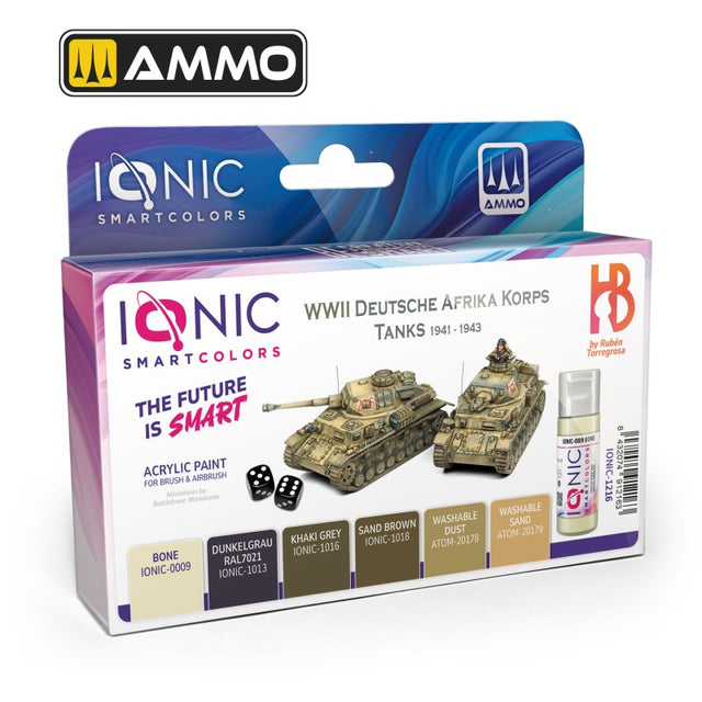 Acrylic Paint Set - Deutsches Afrikakorps Tanks 1941-1943 - 6 x 20ml | IONIC | IONIC1216