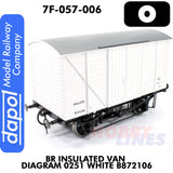 BR Insulated Van Diagaram 0251 White B872106  | Dapol | 7F-057-006