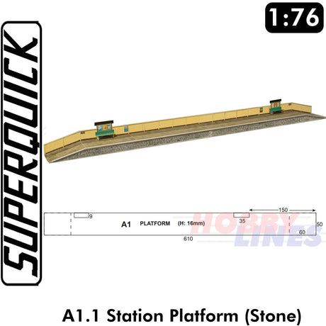 STATION PLATFORM A1 1:72 OO HO Gauge Railways Building Series A A01 SUPERQUICK