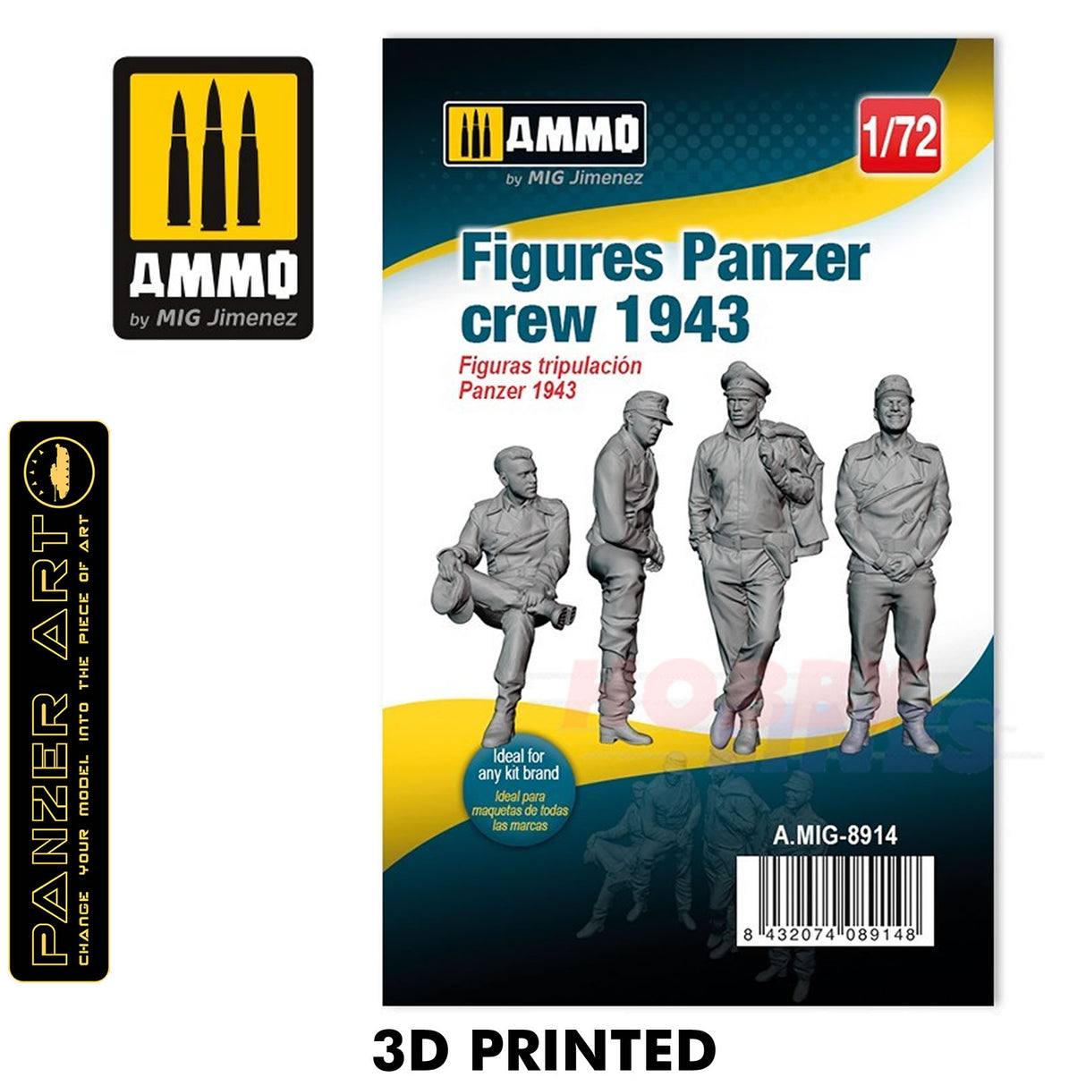 3D Printed Figures Panzer Crew 1943 - 1:72 | Ammo by Mig Jimenez | MIG8914