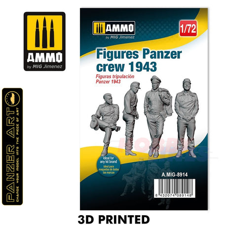 3D Printed Figures Panzer Crew 1943 - 1:72 | Ammo by Mig Jimenez | MIG8914