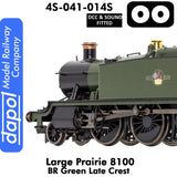 LARGE PRAIRIE 8100 BR Late Crest Steam Locomotive DCC & Sound |  Dapol | 4S-041-014S