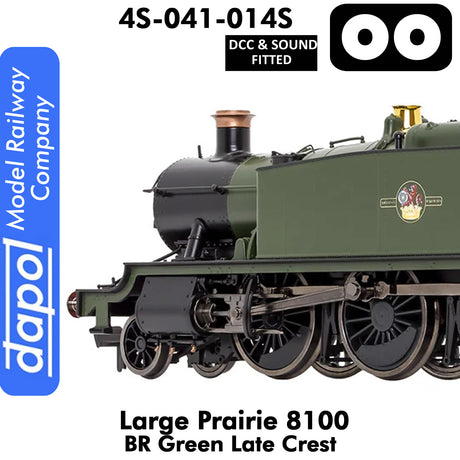 LARGE PRAIRIE 8100 BR Late Crest Steam Locomotive DCC & Sound |  Dapol | 4S-041-014S