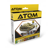 ATOM STUG III Ausf.G Exterior & Interior Colors Set - 12 20ml Acrylic Paint | Ammo by Mig Jimenez 