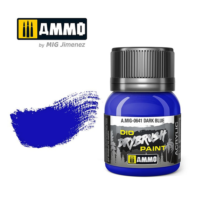 DIO Drybrush Paint - Dark Blue 40ml | Ammo by Mig Jimenez | MIG0641