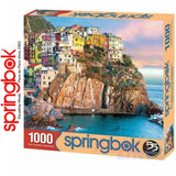 CLIFF HANGERS 1000 pc Mediterranean SPRINGBOK Jigsaw Puzzle Random Cut Super Deluxe