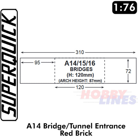 BRIDGE OR TUNNEL ENTRANCE 1:72 OO HO Railways Building Series A A14 SuperQuick