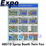 Airbrush SPRAY BOOTH High Power Large Portable w. Built in LED Light Expo AB510