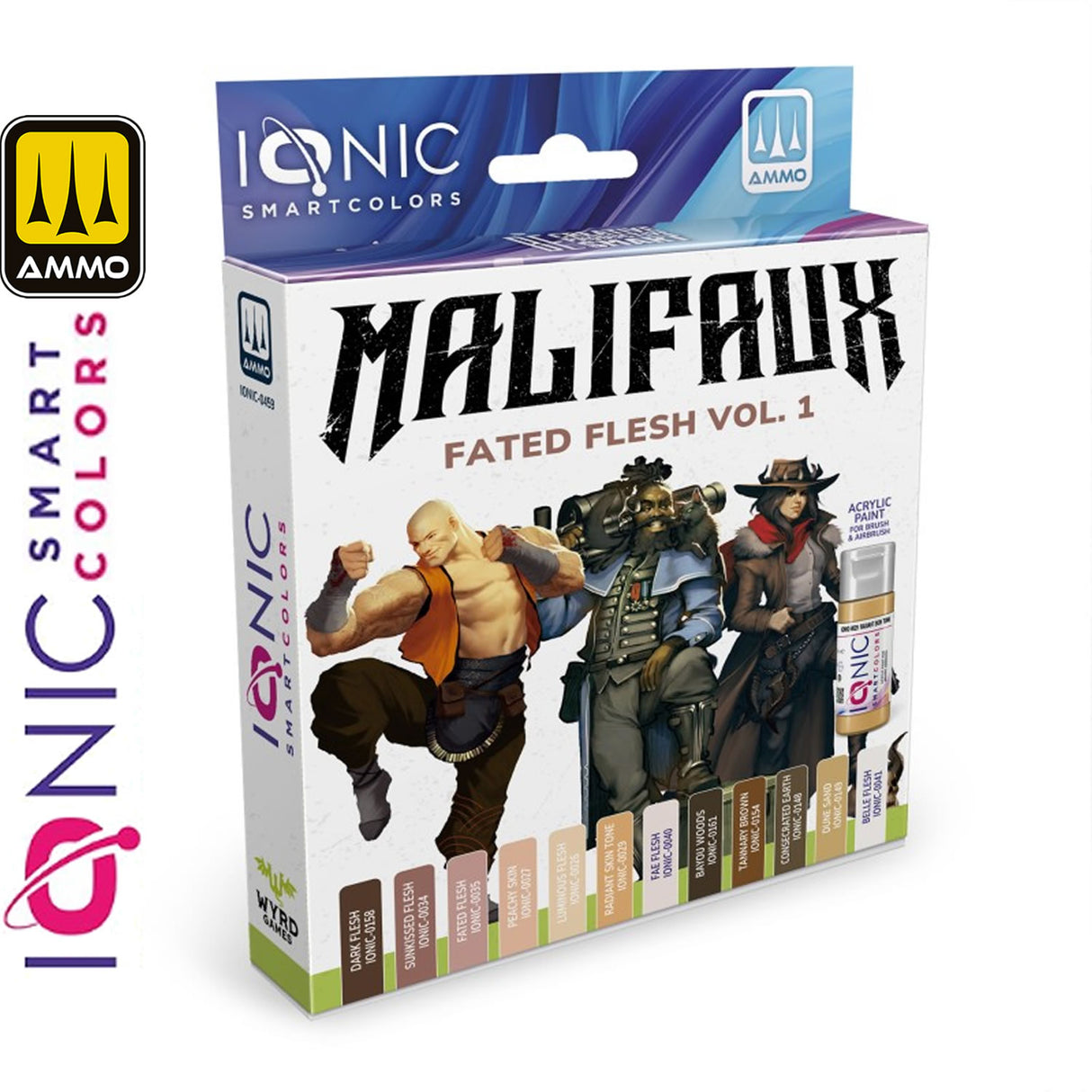 Acrylic Paint Set- 12 x 20ml - Malifaux Fated Flesh Vol. 1 | IONIC | IONIC0459