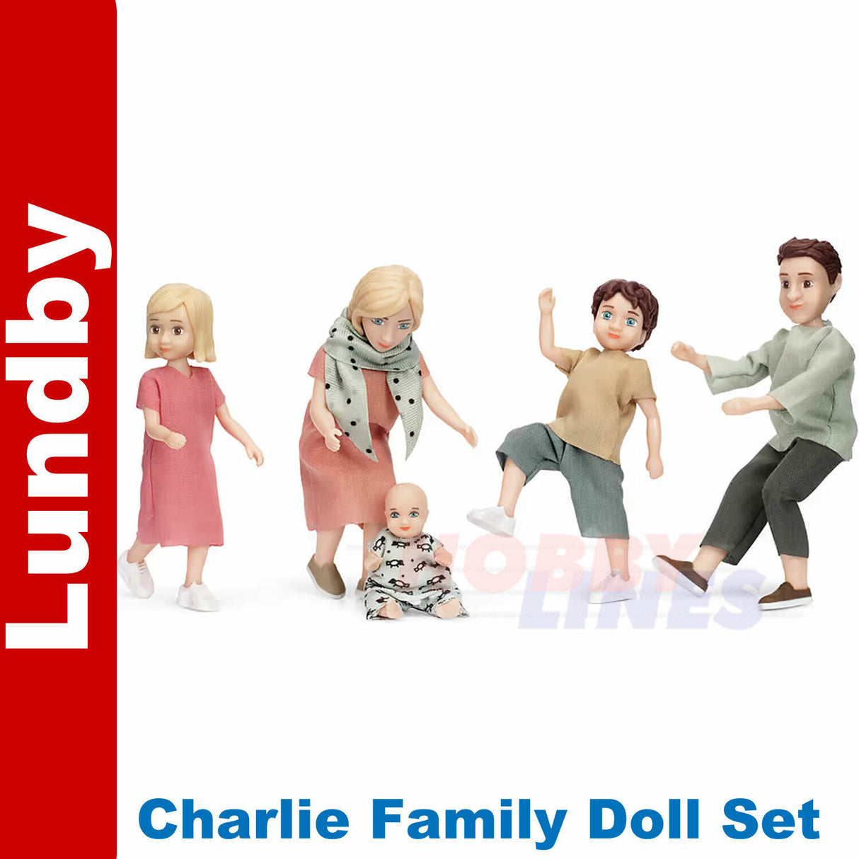 * Damaged Box * Lundby Charlie Doll Family Set - Doll's House - 1:18th | Lundby | 60-8076-00 