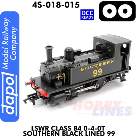 LSWR Class B4 0-4-0T Southern Black Lined 99 - DCC Ready  | Dapol | 4S-0018-015