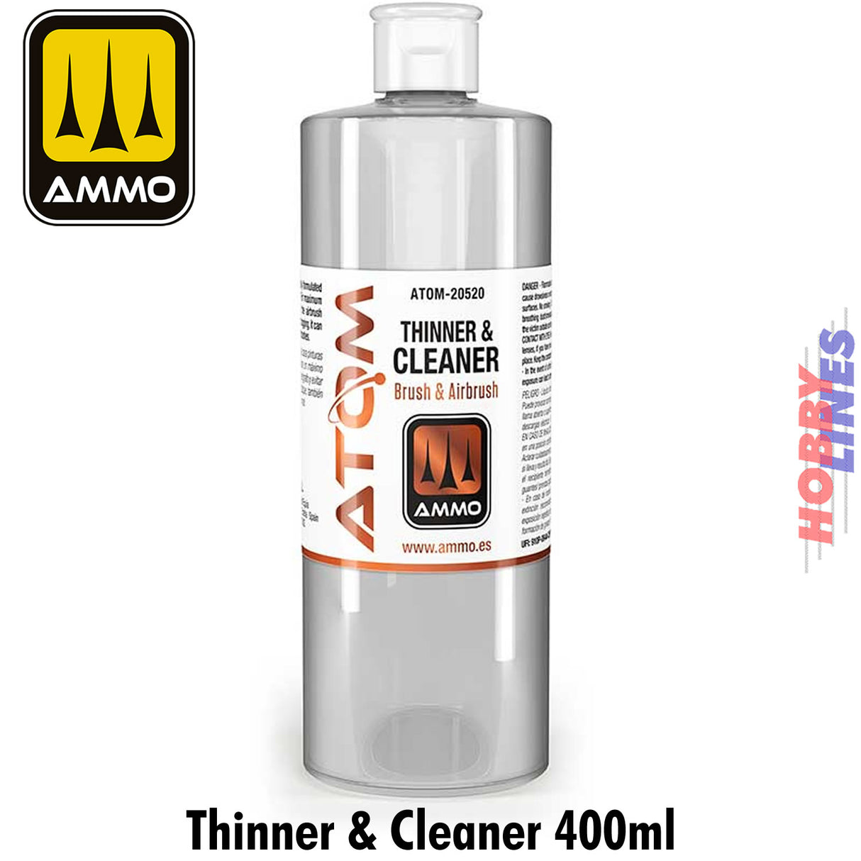 Thinner & Cleaner Acrylic 400ml bottle Ammo by Mig Jimenez ATOM 20520