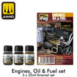 ENGINES OIL & FUEL ENAMEL WEATHERING SET