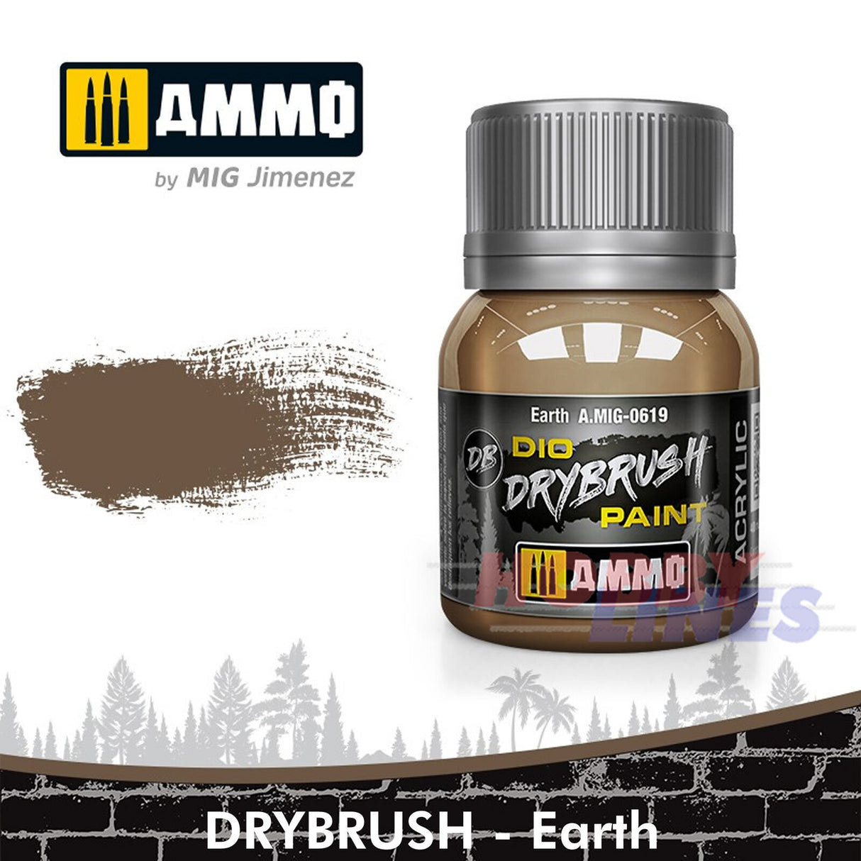 Ammo DIO DRYBRUSH PAINT 40ml Full Range Colours Acrylic Mig Jimenez