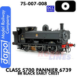 Class 5700 Pannier 6739 BR Black Early Crest Tank Loco O 1:43 Dapol 7S-007-008