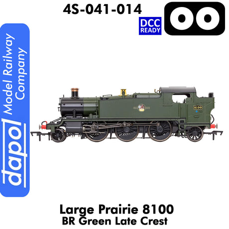 LARGE PRAIRIE 8100 BR Late Crest Steam Locomotive DCC Ready | Dapol | 4S-041-014