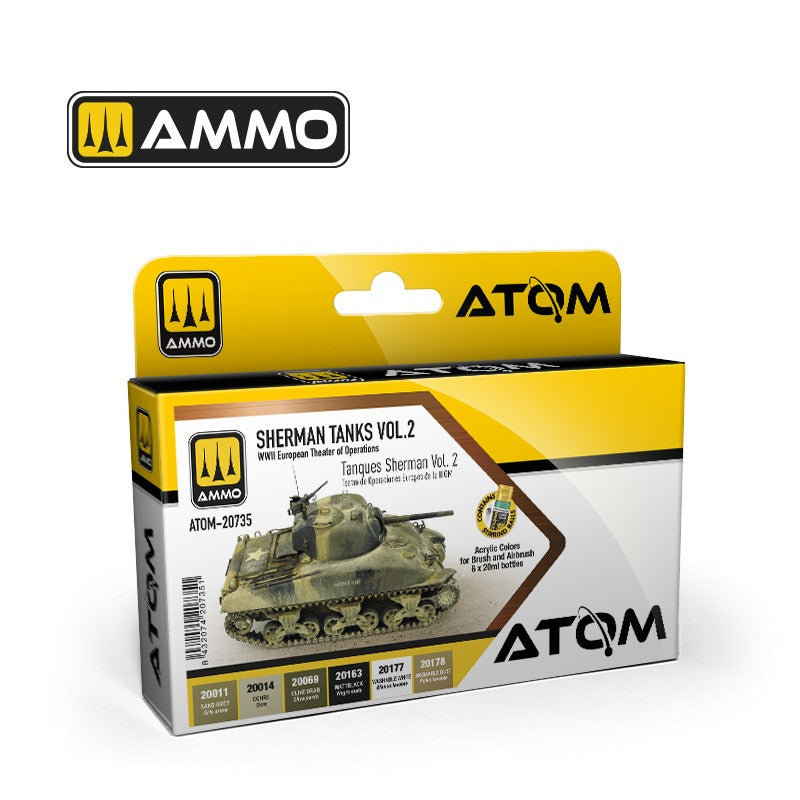 ATOM SHERMAN TANKS Vol 2 - 6 x 20ml Acrylic Paint | Ammo by Mig Jimenez 