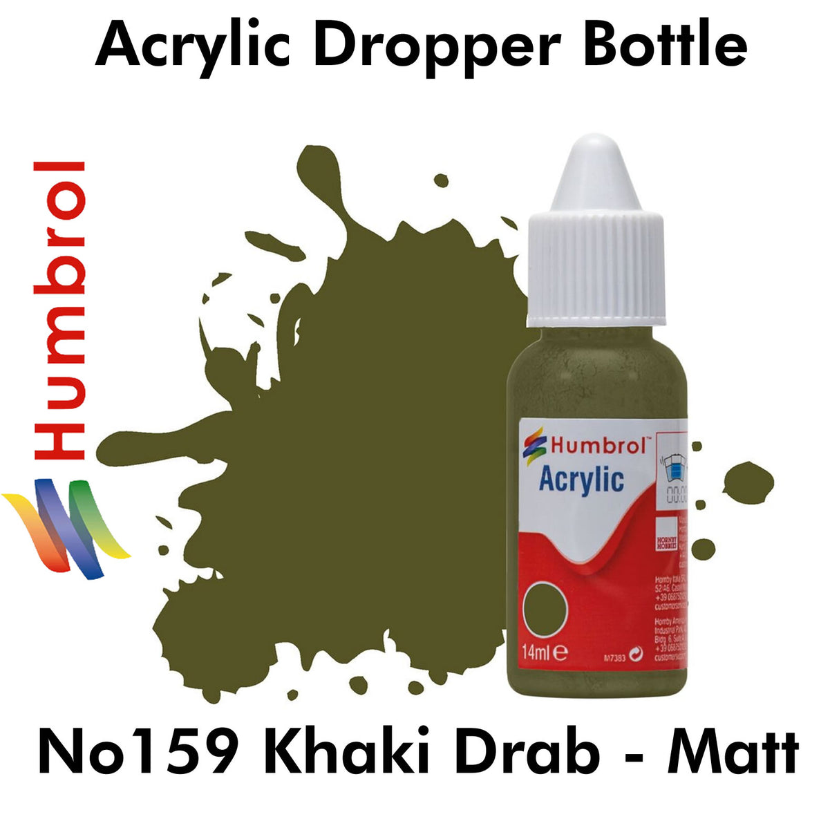 Acrylic Dropper - No 159 Khaki Drab - Matt | Humbrol | DB0159