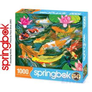 KOI POND 1000 piece SPRINGBOK Jigsaw Puzzle Random Cut Super Deluxe