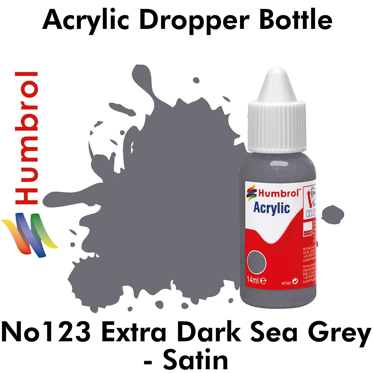 Acrylic Dropper - No 123 Extra Dark Sea Grey - Satin | Humbrol | DB0123