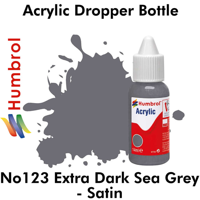 Acrylic Dropper - No 123 Extra Dark Sea Grey - Satin | Humbrol | DB0123