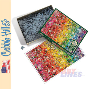 Colourful Rainbow COBBLE HILL 1000pc Shelly Davies jigsaw puzzle 40062