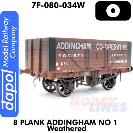 8 Plank Wagon Addingham No 1 Weathered  | Dapol | 7F-080-034W